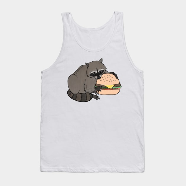 Burger Raccoon Tank Top by astonishingemma